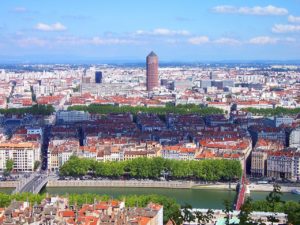 Blick auf Lyon von Oben